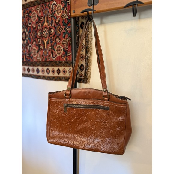 PATRICIA NASH Poppy Tote Shoulder Bag Luxury Designer Italian Tooled Leather - Picture 1 of 5